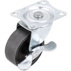 Rueda pivotante industrial de metal con freno 50 mm