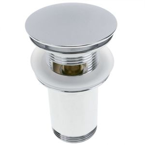 Válvula de desagüe 9cm. Tapón para lavabo y baño universal G1-1/4 cromado redondeado