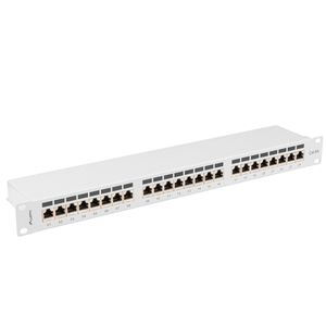 Patch panel 19" blanco de 24 RJ45 CAT.6A FTP 1U Lanberg PPSA-1024-S