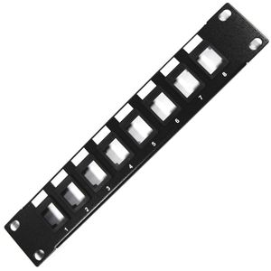 Patch panel rack10 8port 1U tipo 110 para keystone configurable