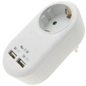 Enchufe schuko 16A con cargador 2 x USB A hembra