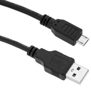 Cable microUSB 2.0 macho a USB Tipo A macho de 1.8 m color negro