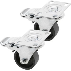 Ruedas pivotantes industriales de metal con freno 50 mm 2 unidades