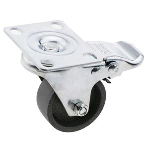 Rueda pivotante industrial de metal con freno 50 mm