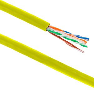 Bobina de cable de red LAN UTP categoría cat.6 23AWG CCA rígido amarillo 305 m