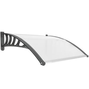 Tejadillo de protección 100x90cm Marquesina para puertas y ventanas negro