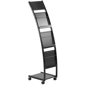 Expositor portafolletos 31 x 35 x 123 cm con 3 compartimentos para folletos y revistas