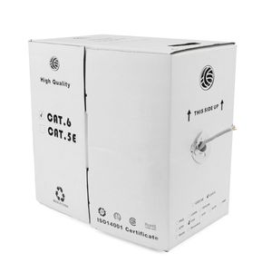 Bobina de cable de red ethernet Cat. 6a FTP de 305 m rígido de color gris