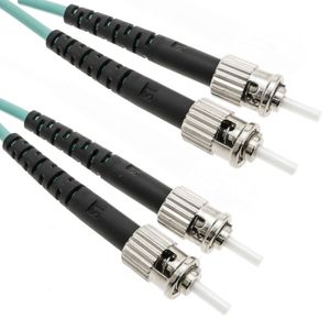 Cable de fibra óptica OM4 multimodo MMF duplex 50µm/125µm ST/UPC-ST/UPC de 5m