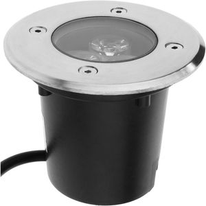 Foco LED de suelo de 3W 80mm. Luz de color azul