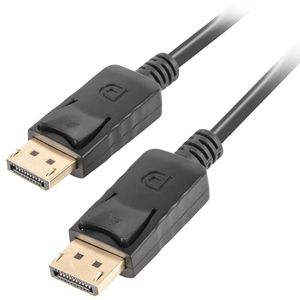 Cable Displayport v1.2 de 19 pin macho a macho de 0.5m 4K color negro de Lanberg CA-DPDP-10CC-0005-BK