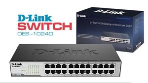 Switch D-Link 24 puertos 10/100 Mbps para oficina/rack 19"