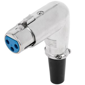 Conector XLR 3pin hembra metálico con ángulo