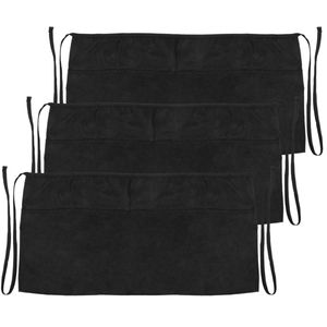 Delantal de camarero 60 x 30 cm negro de cintura corto con 3 bolsillos 3-pack