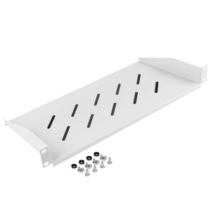 Bandeja fija blanca para armario rack 19" fijación frontal 1U profundidad de 220 mm Lanberg