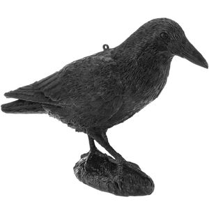 Ahuyentador de aves tipo estatua cuervo de pie 16 x 50 cm