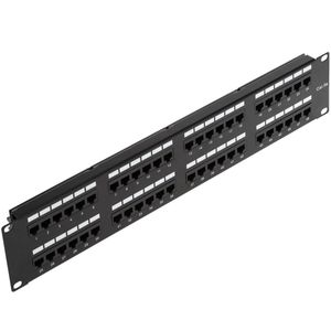 Patch panel de 48 RJ45 Cat.5e UTP 2U negro
