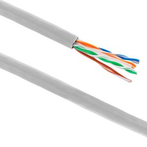 Bobina de cable de red LAN UTP categoría cat.6 23AWG CCA rígido gris 305 m