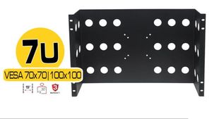 Soporte VESA 100x100 Universal para Montaje en Rack 19" - 7U, Negro