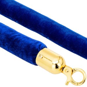Cordón de terciopelo azul con cierre dorado para poste