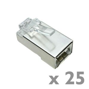 Conector FTP Cat.5e RJ45 macho para crimpar a cable 25-pack