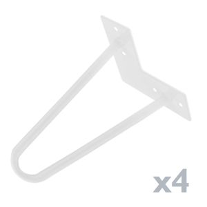 Pies para mesa y mueble Patas en acero 2 varillas 15 cm blanco 4-pack