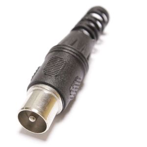 Conector coaxial TV-macho negro
