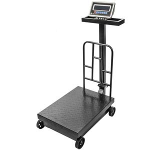 Balanza industrial de plataforma 45x60 cm báscula 500 Kg con ruedas