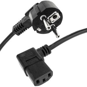 Cable de alimentación eléctrico IEC-60320 C13 acodado a schuko macho de 3 m