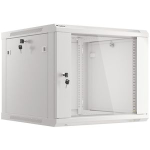 Armario Rack mural 19" 9U F600 600x600x512mm pared desmontado DIY blanco Lanberg