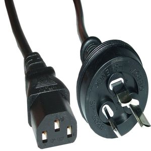 Cable eléctrico AU AS/NZS-3112-1 a IEC-60320-C13 de 1.8m negro