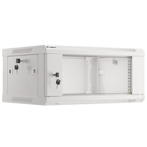 Armario Rack mural 19" 4U F450 600x450x277mm pared desmontado DIY blanco Lanberg