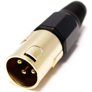 Conector XLR3 3-pin macho dorado