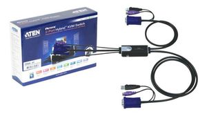 Conmutador KVM 2 puertos Híbrido teclado PS/2 y ratón USB con audio