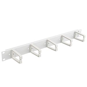 Panel pasacables para armario rack 19" blanco de 5 de anillas 1U Lanberg AK-1202-S