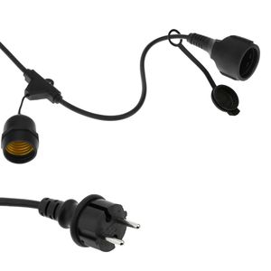 Guirnalda de 10 bombillas luces con casquillo E27 exterior IP44 cable eléctrico de 10m extensible