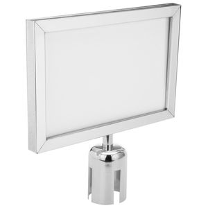 Portacarteles A4 color plata para poste separador