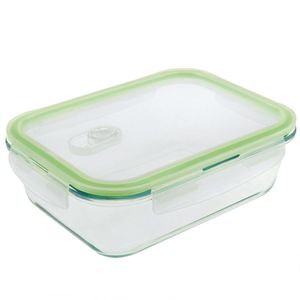 Recipiente para alimentos hermético de cristal con válvula activa de 1500 ml