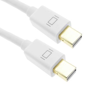 Cable Mini Displayport 2K 4K 1080p FullHD para audio y vídeo digital de 2m blanco