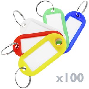 Llavero de etiqueta identificadora multicolor para llaves 100 unidades