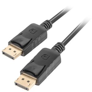 Cable Lanberg DisplayPort 1.2 macho a DisplayPort 1.2 macho 3m 4k negro CA-DPDP-10CC-0030-BK
