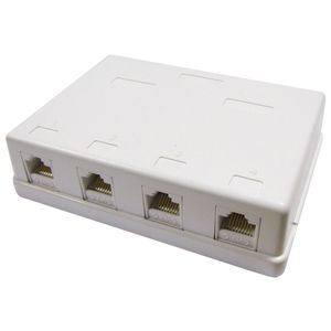 Caja de superficie de 4 RJ45 Cat.6 UTP