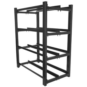 Marco de batería para UPS 830X454 de 2 filas con 4 niveles y 8 estantes color negro de Lanberg OR01-830454-204-BK