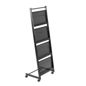 Expositor portafolletos 48 x 37 x 132 cm con 4 compartimentos para folletos y revistas