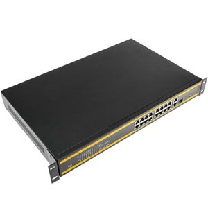 Switch PoE de red 10/100/1000 Mbps IEEE802.3af/at para rack 19" de 18 puertos y 1 SFP
