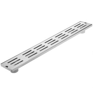 Canaleta de doble desagüe 70x10cm con rejilla en acero inoxidable mate