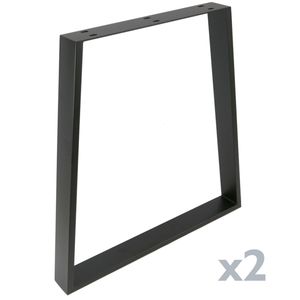 Pies rectangulares para mesa. Patas en acero negro 700 x 85 x 720 mm 2-pack