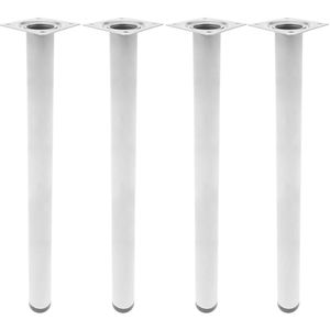 Pies redondos para mesa y mueble. Patas en acero gris de 75cm 4-pack