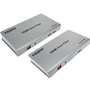 Extensor KVM de HDMI USB IR a través de fibra óptica SC 20 Km emisor y receptor
