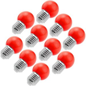 Bombilla LED G45 E27 230VAC 1,5W luz roja 10 pack